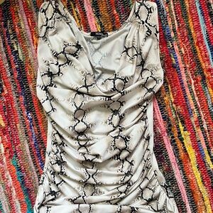 XOXO Black and Cream Snake Print Top